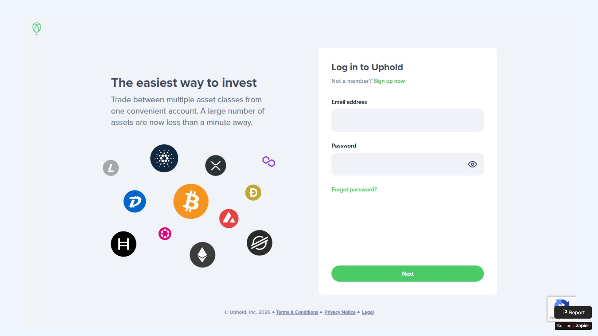 Screenshot of appsupholld.zapier.app