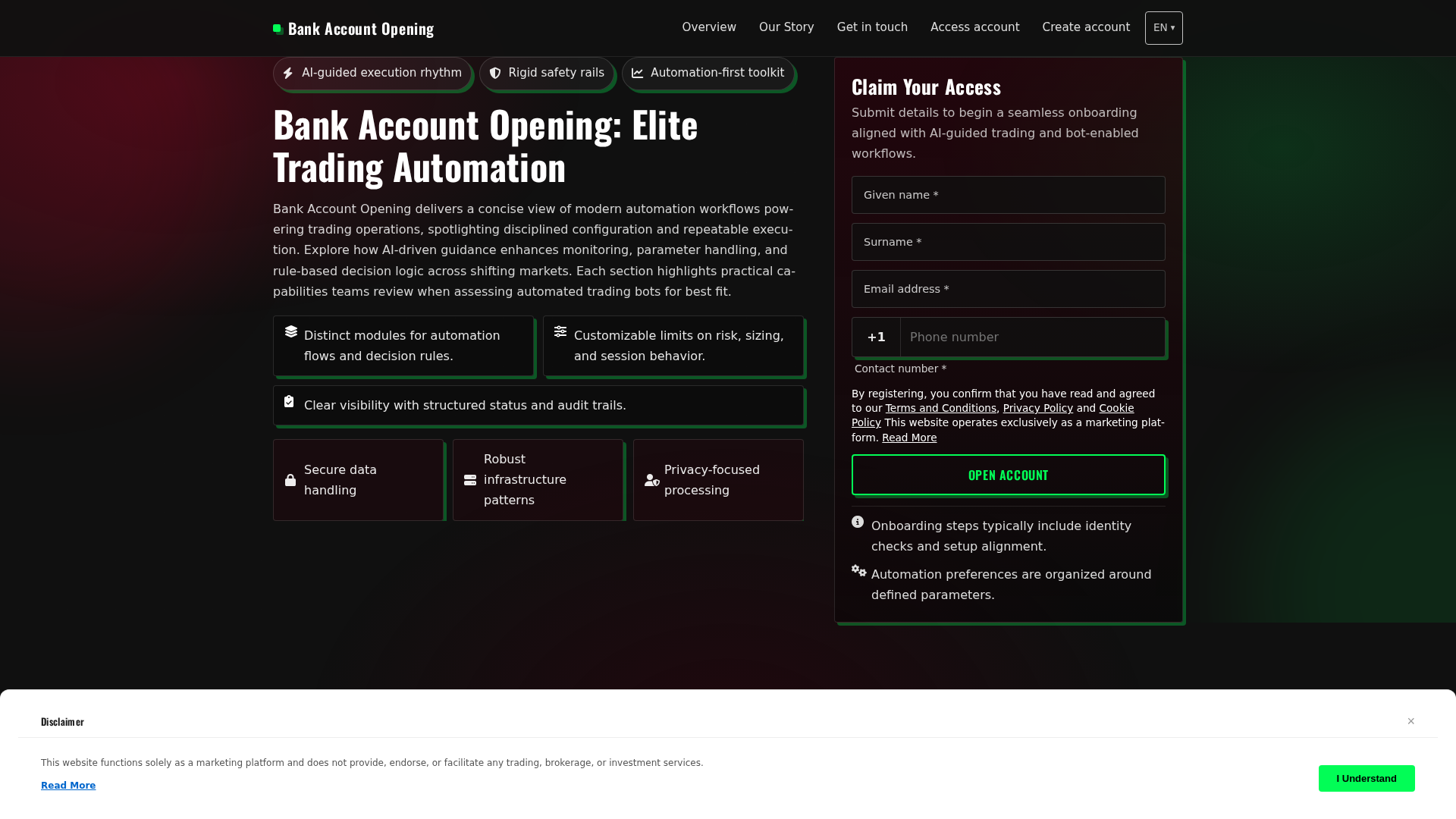 Screenshot of bankaccountopening.click