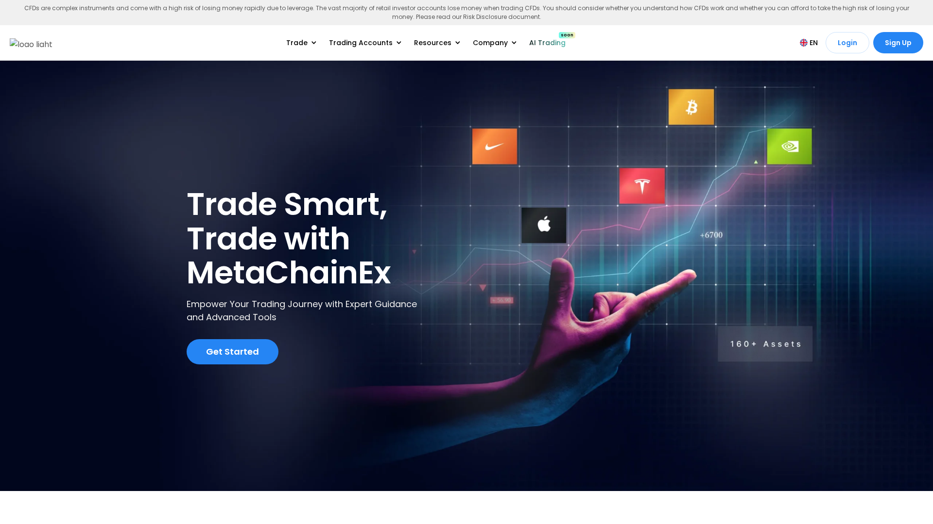 Screenshot of app.metachainex.com