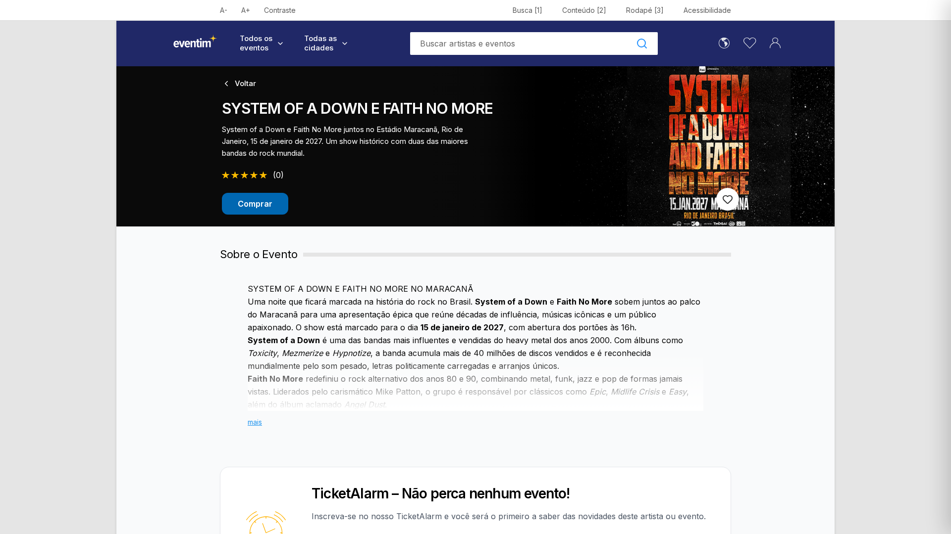 Screenshot of systemofadown-eventim.com