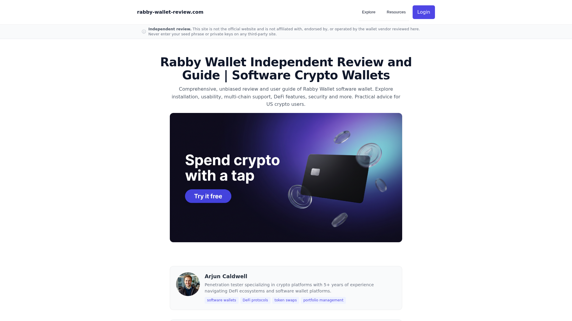 Screenshot of rabby-wallet-review.com