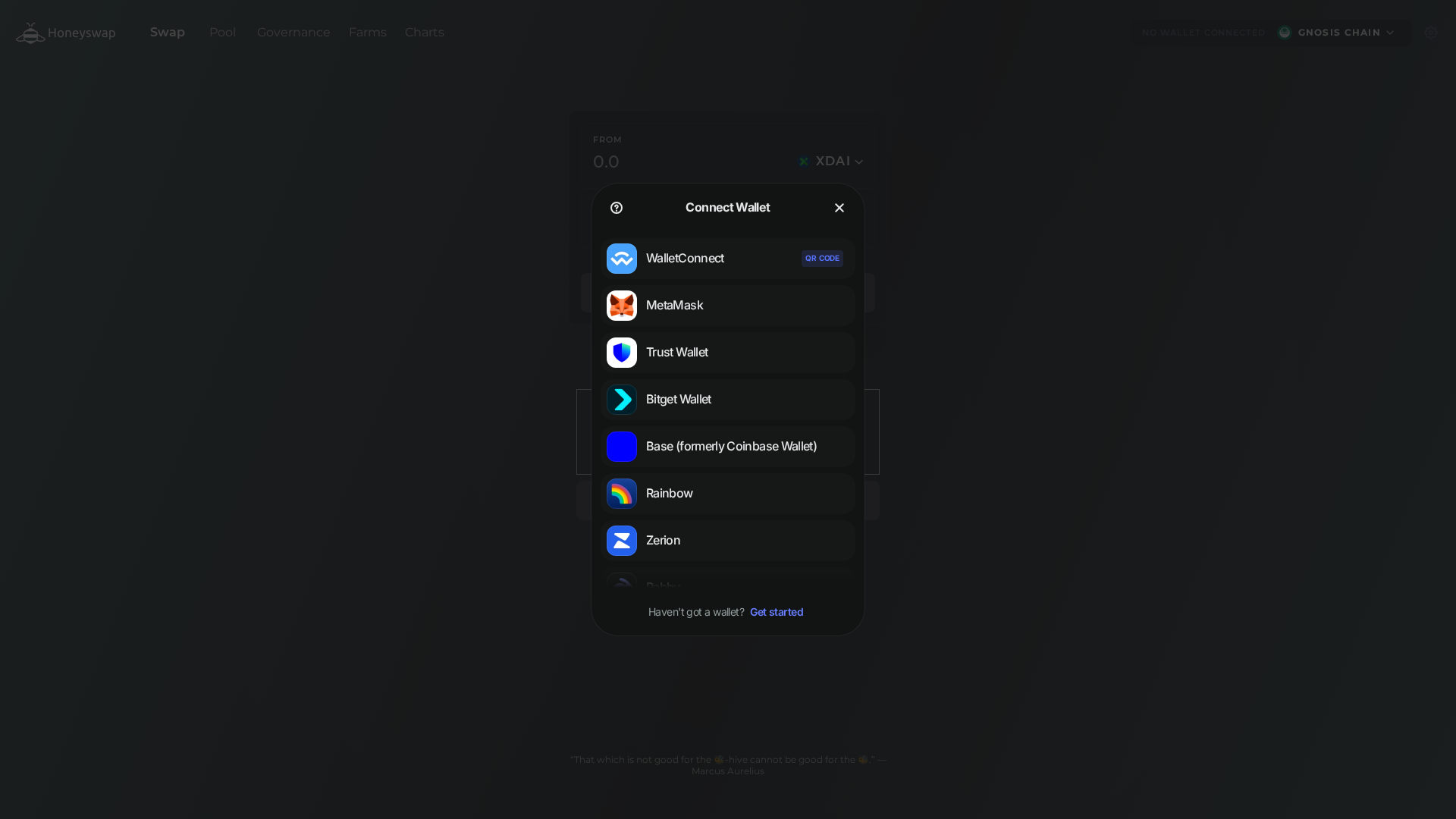 Screenshot of honeyswap.net
