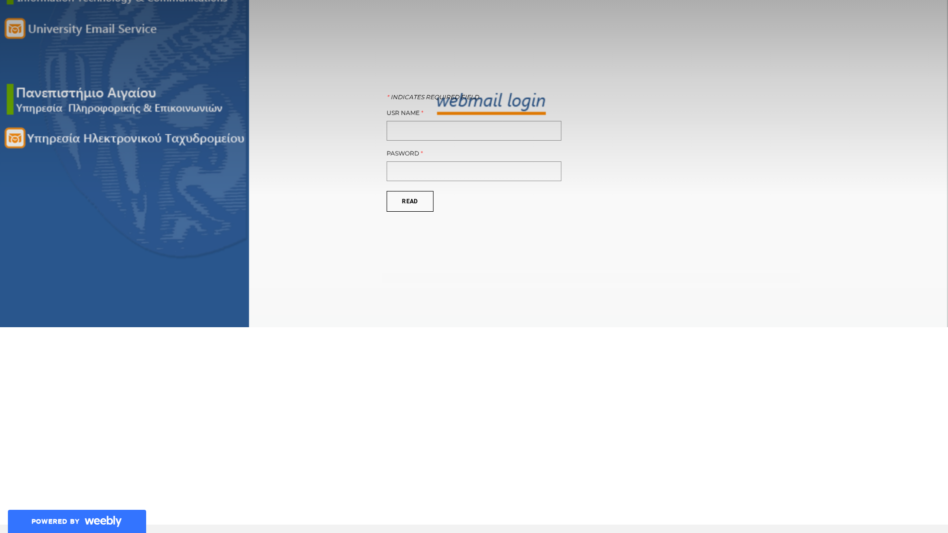 Screenshot of web-mail-aegean-gr-owa-mail.weebly.com