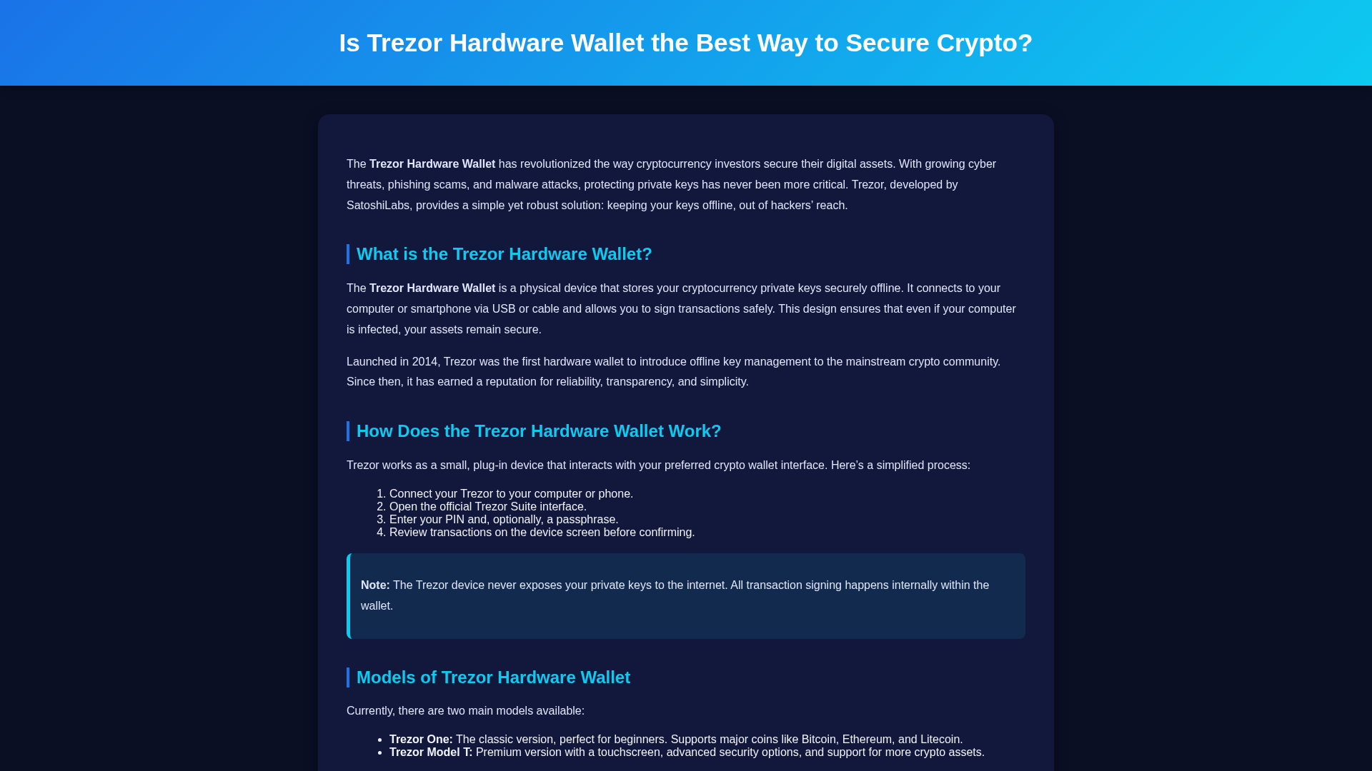 Screenshot of trzr-hard-ware-wallet.pages.dev