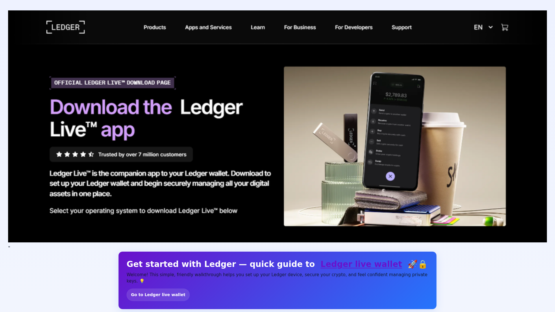 Screenshot of live-ledger-en-wallet.pages.dev