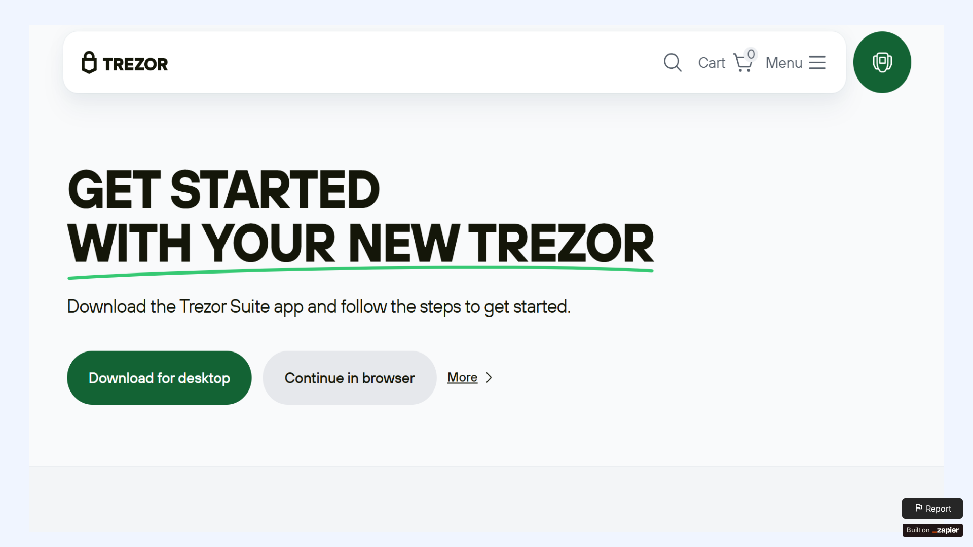 Screenshot of trezoriostr-homepage.zapier.app