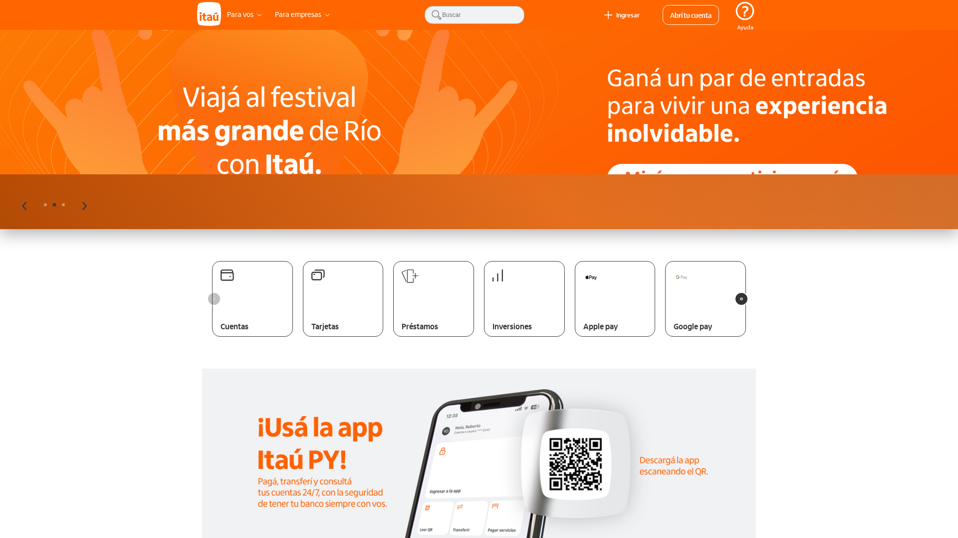 Screenshot of servicio-itau.vercel.app