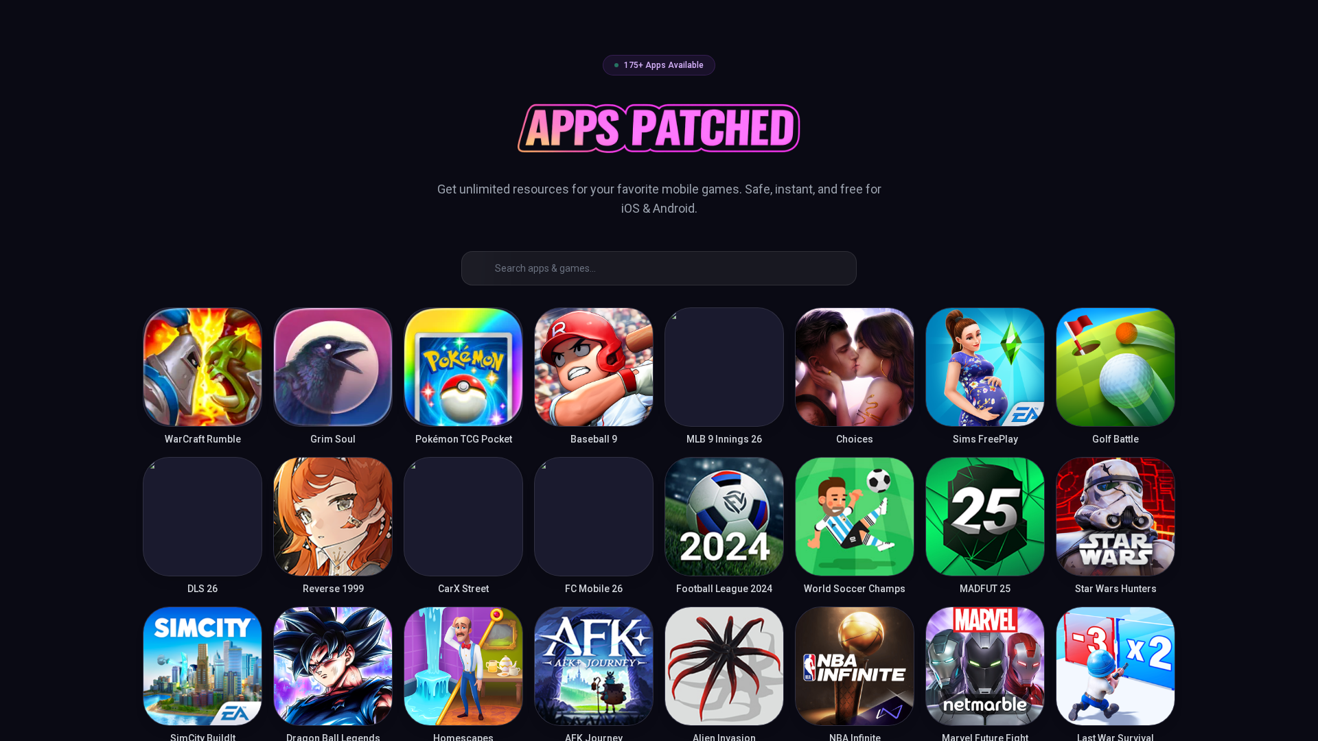 Screenshot of appspatched.com