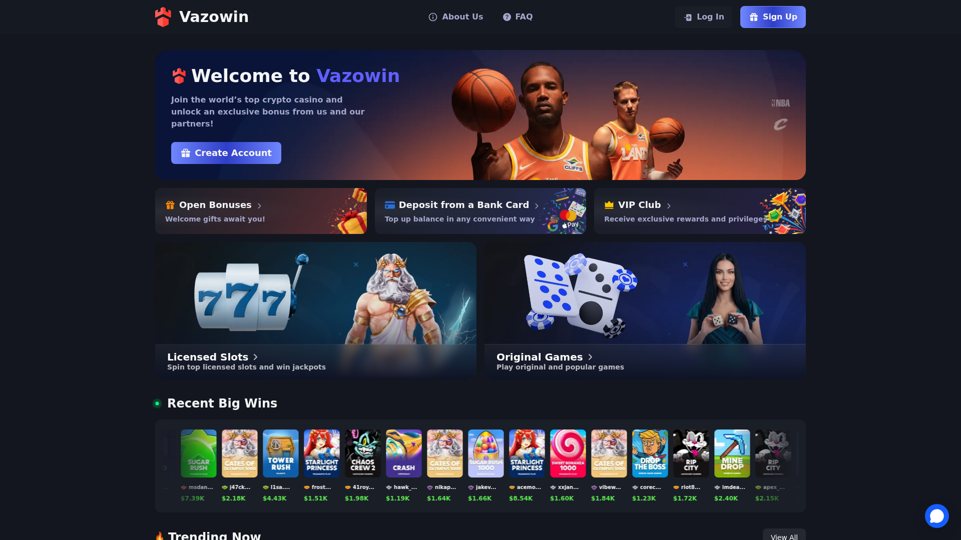 Screenshot of vazowin.com