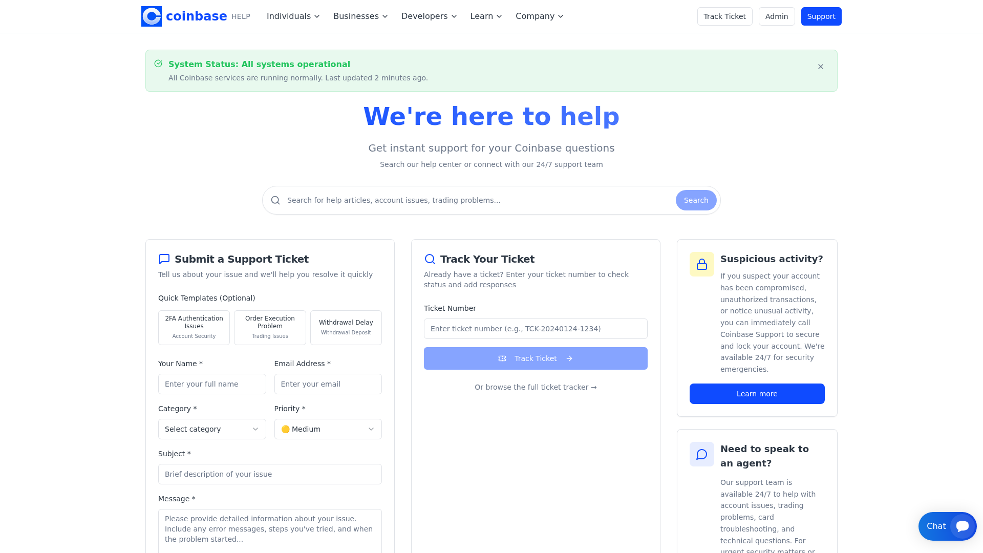 Screenshot of coinbase-help.lovable.app