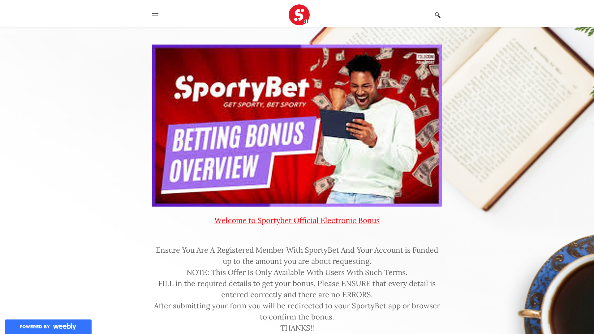 Screenshot of sportybetreedembonus04.weebly.com