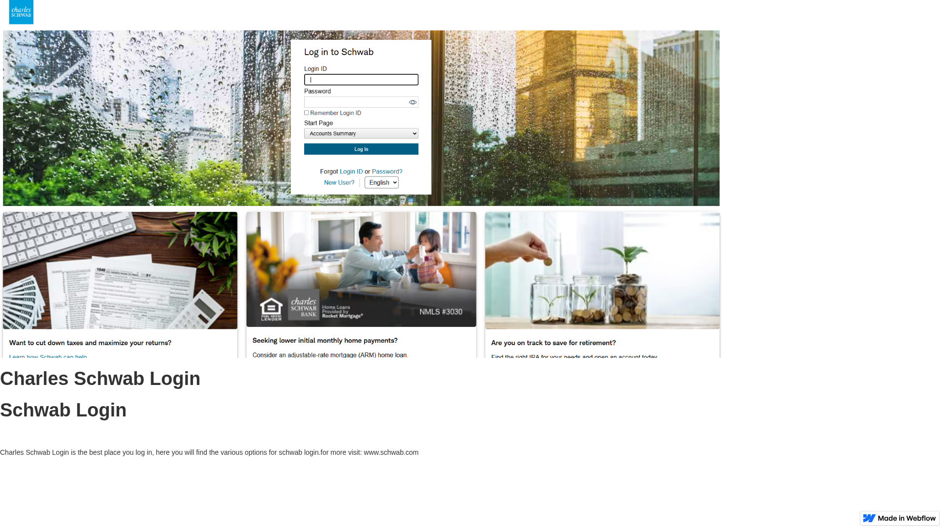Screenshot of charlesschwablogin-schwablogin.webflow.io