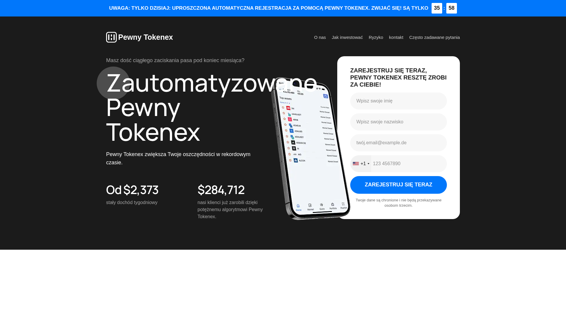 Screenshot of pewnytokenextrade.com
