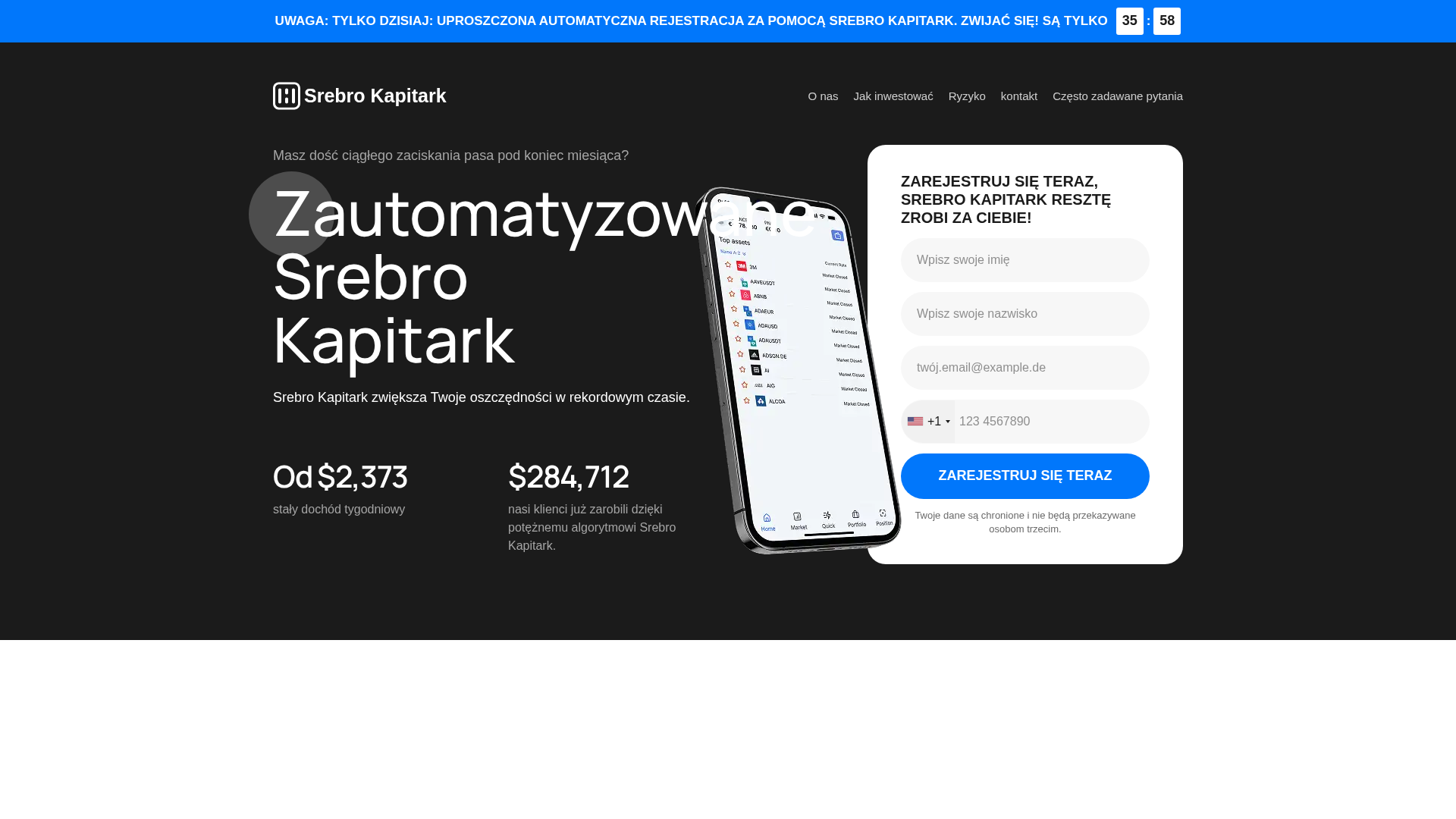 Screenshot of srebrokapitark.com