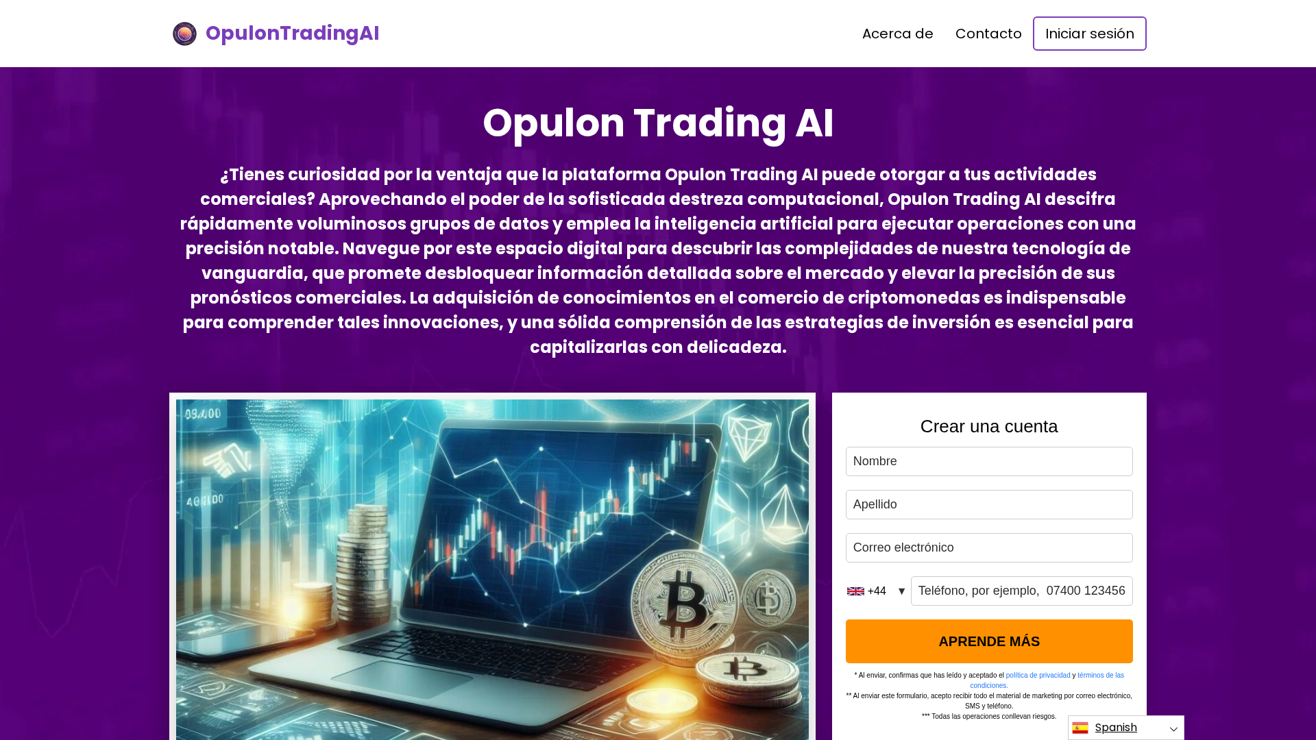 Screenshot of opulontradingai.app