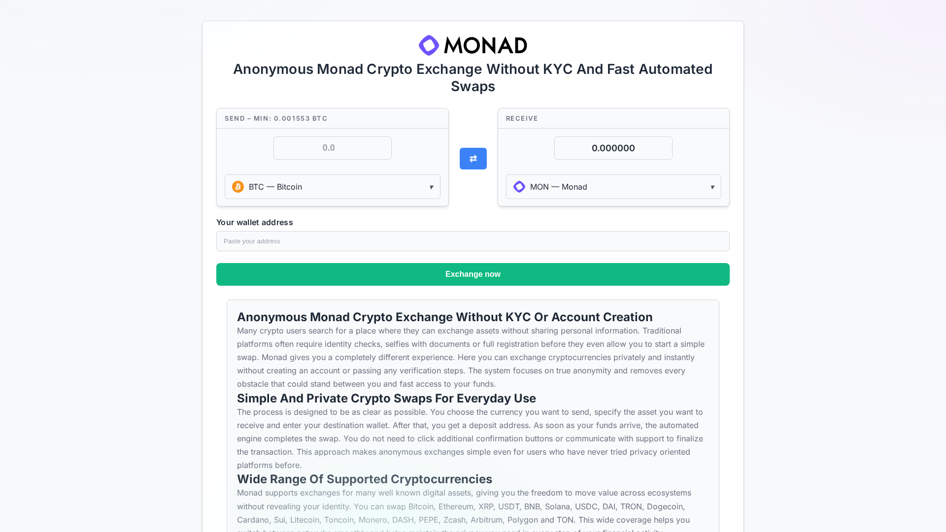 Screenshot of mo-exchange.com