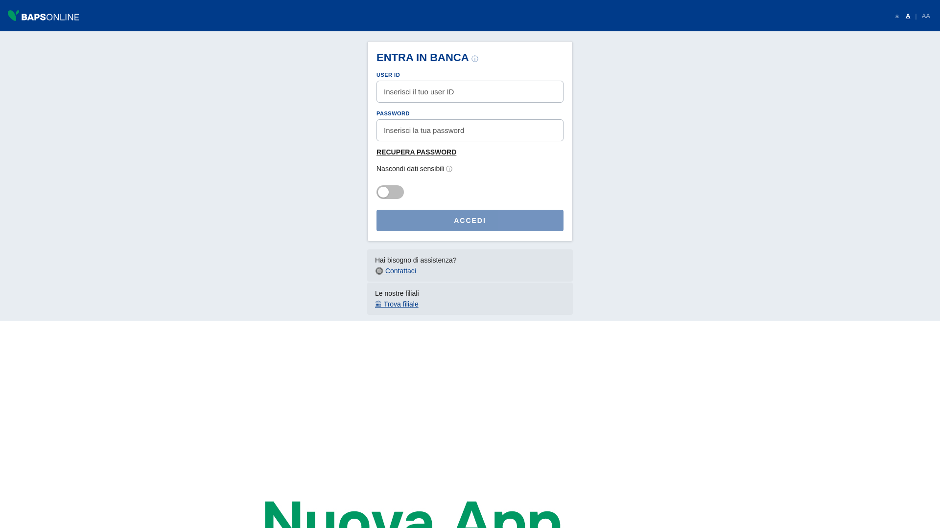 Screenshot of baps.assistenzarecapiti.workers.dev