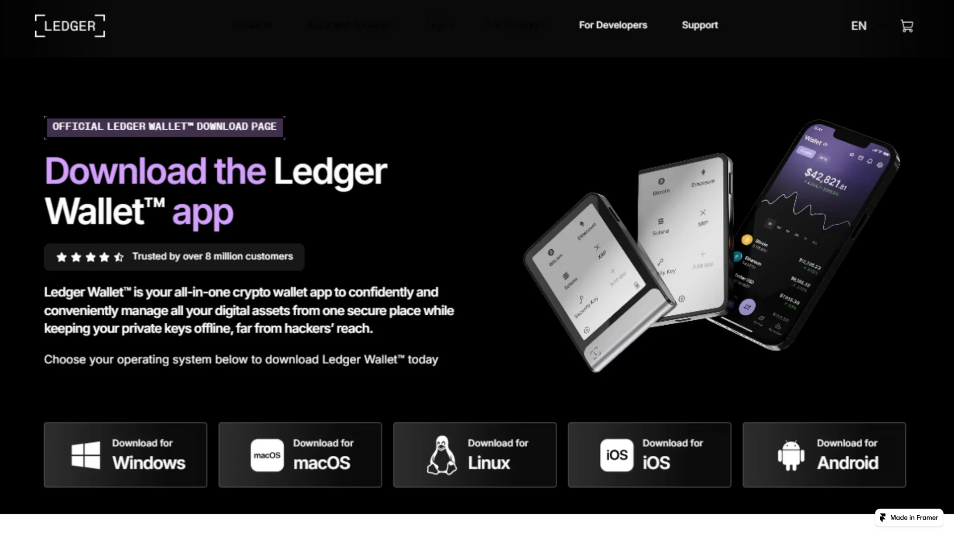 Screenshot of support-ledggerlive.framer.media