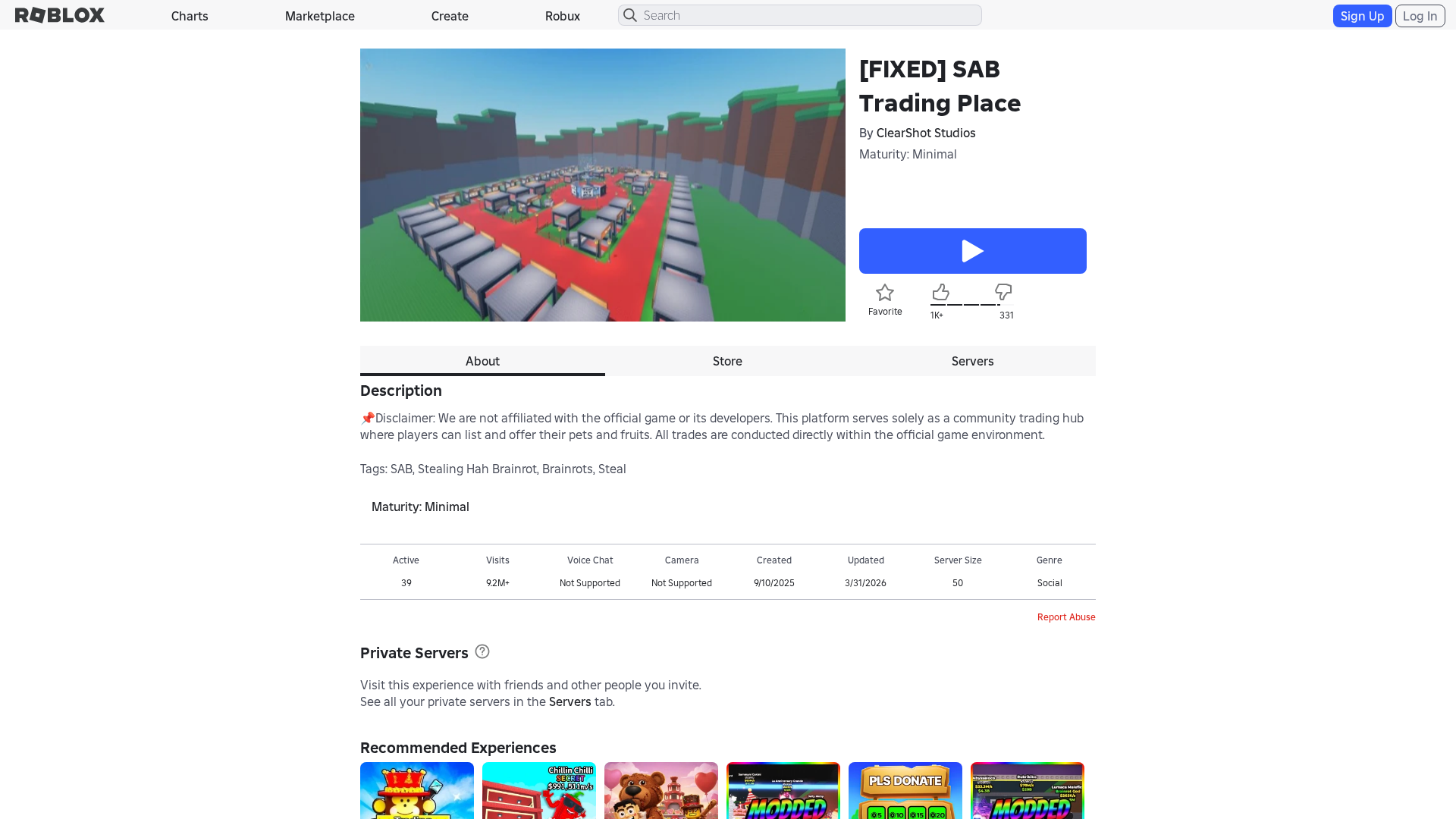 Screenshot of www.roblox.com.bi