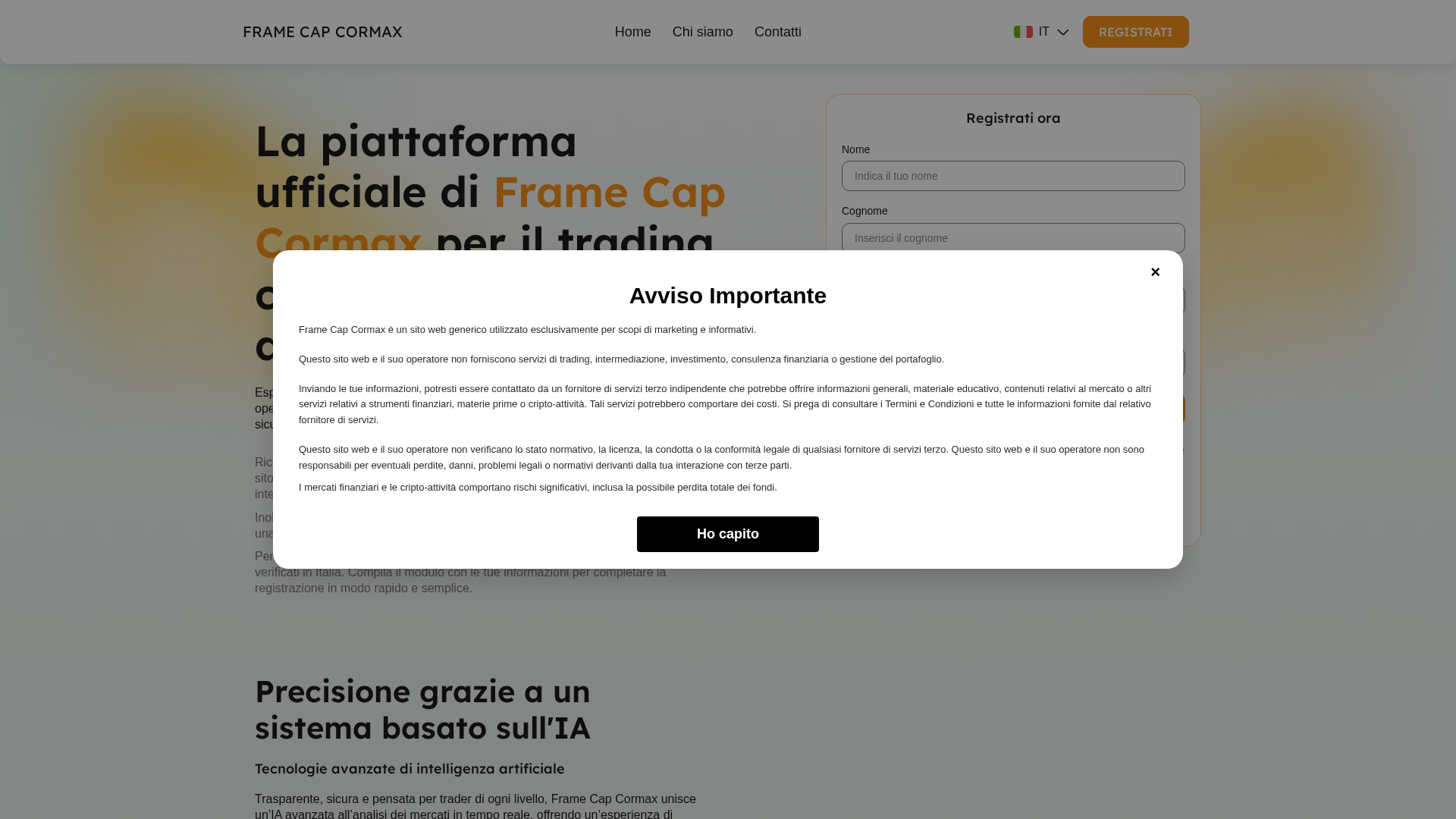 Screenshot of frame-cap-cormax-it.com
