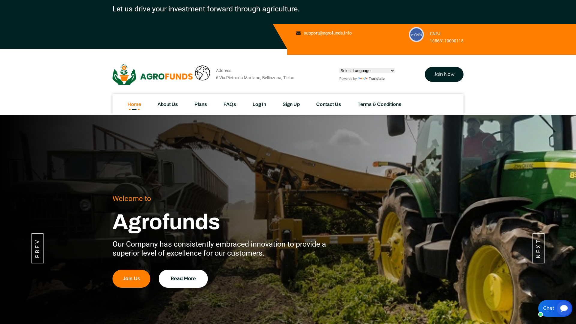 Screenshot of agrofunds.info