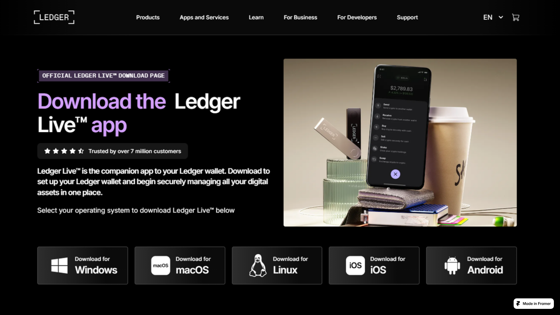 Screenshot of officialpage-leger-io.framer.media