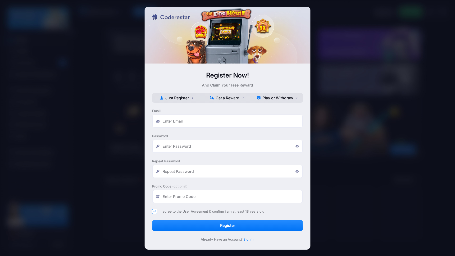 Screenshot of coderestar.com