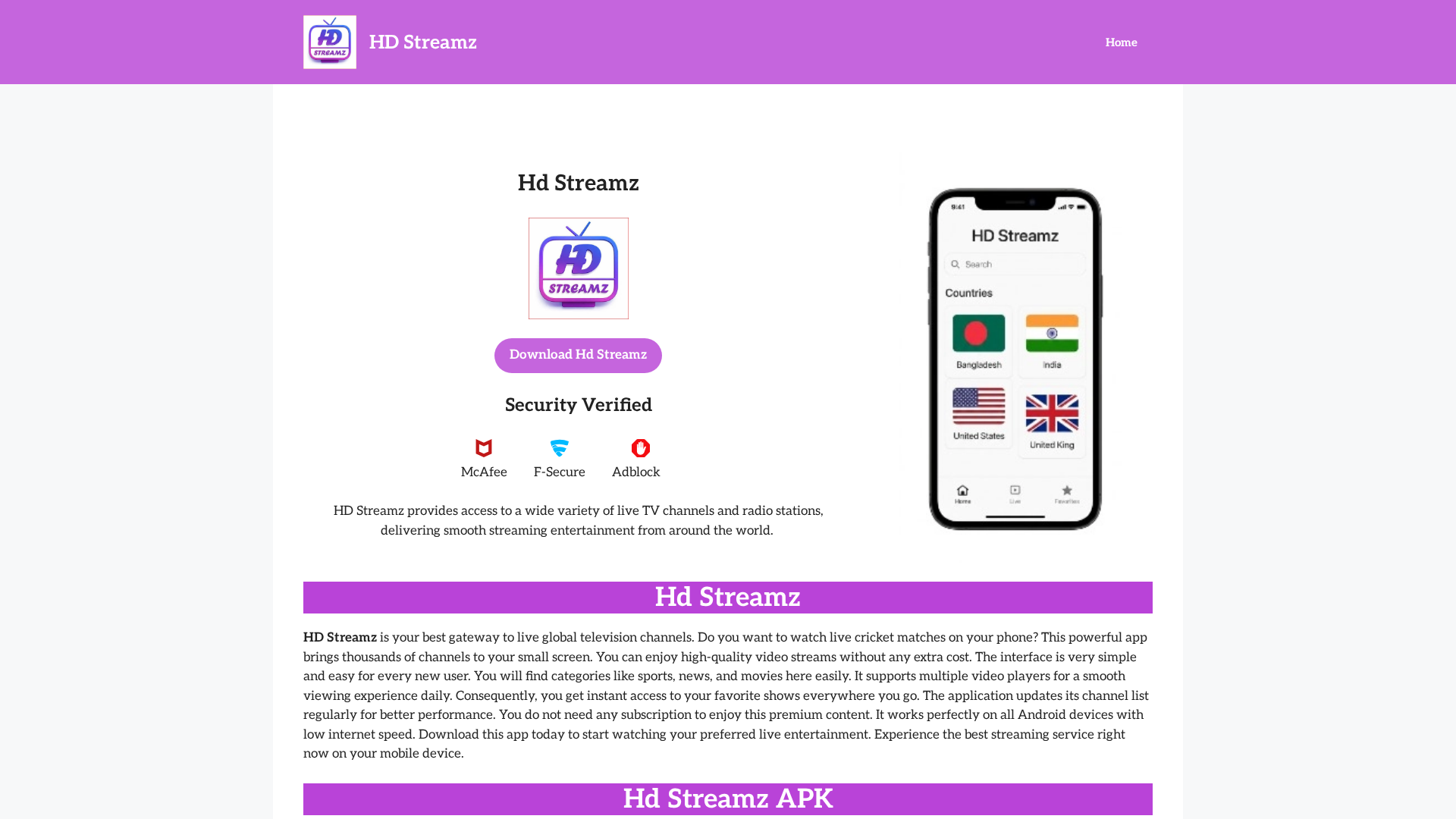 Screenshot of hd-streamz.me.in