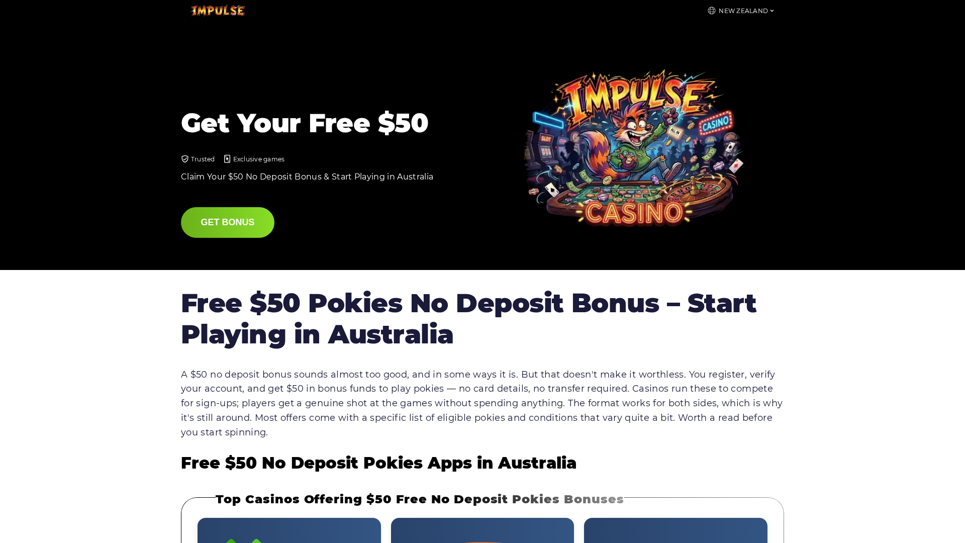 Screenshot of freespins-50-nodeposit.com