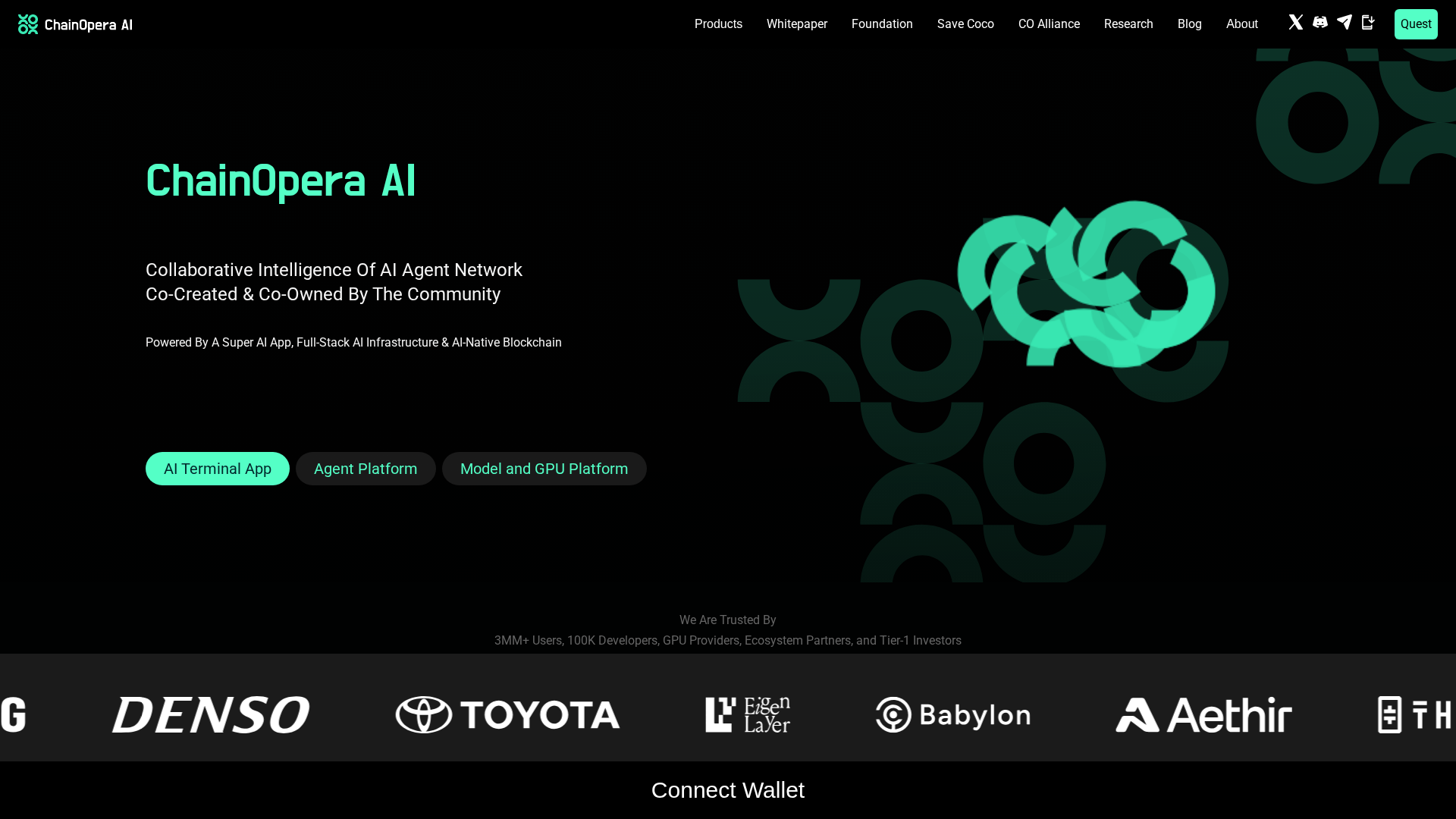 Screenshot of chainopera-hive.live