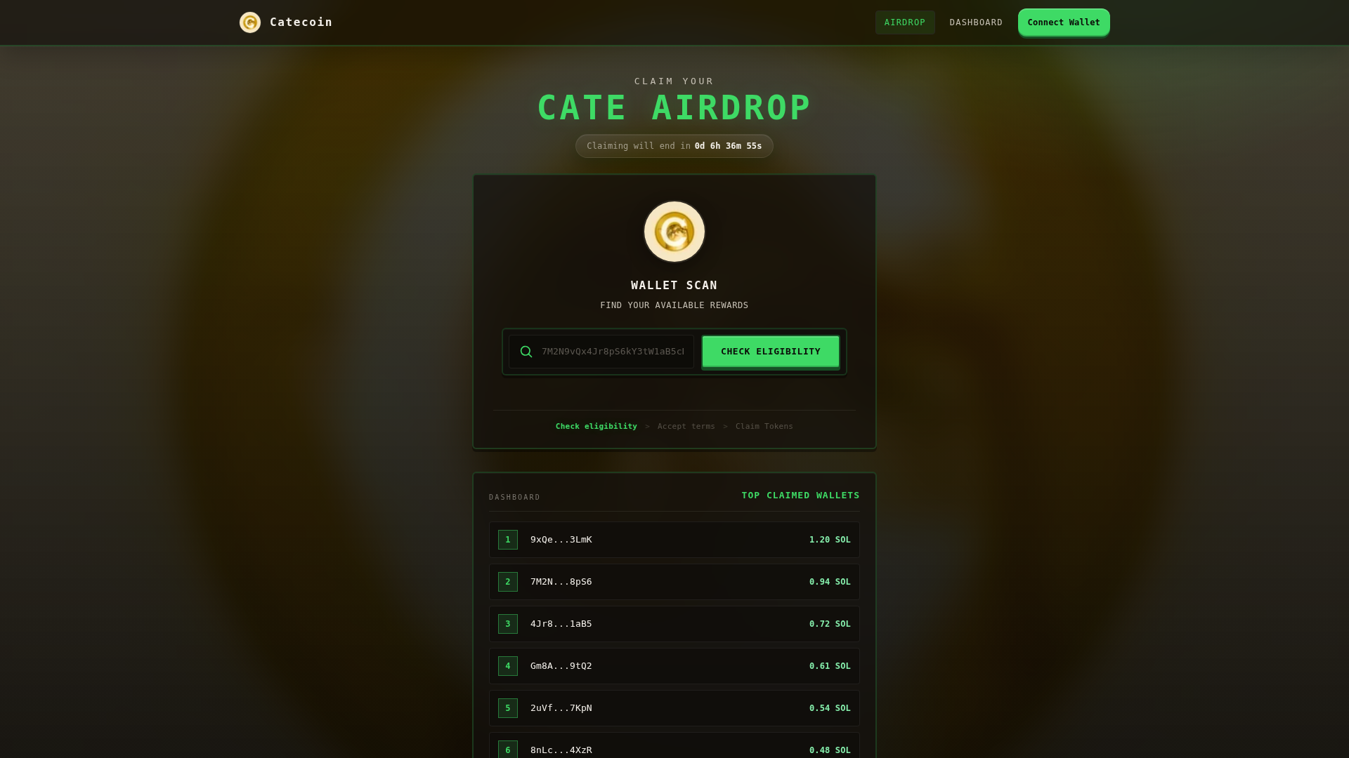 Screenshot of solairdrops-8z.netlify.app