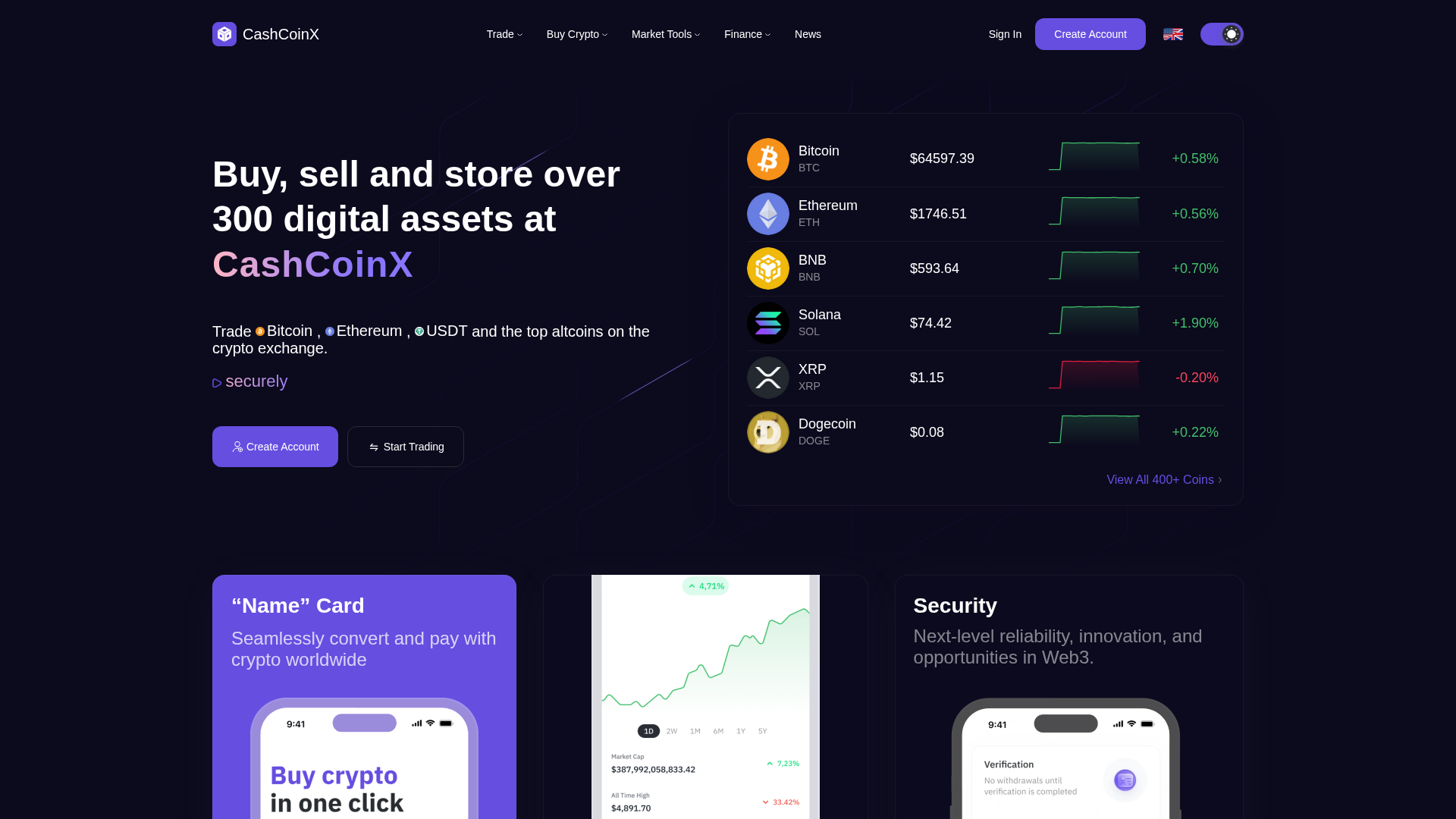 Screenshot of cashcoinx.com