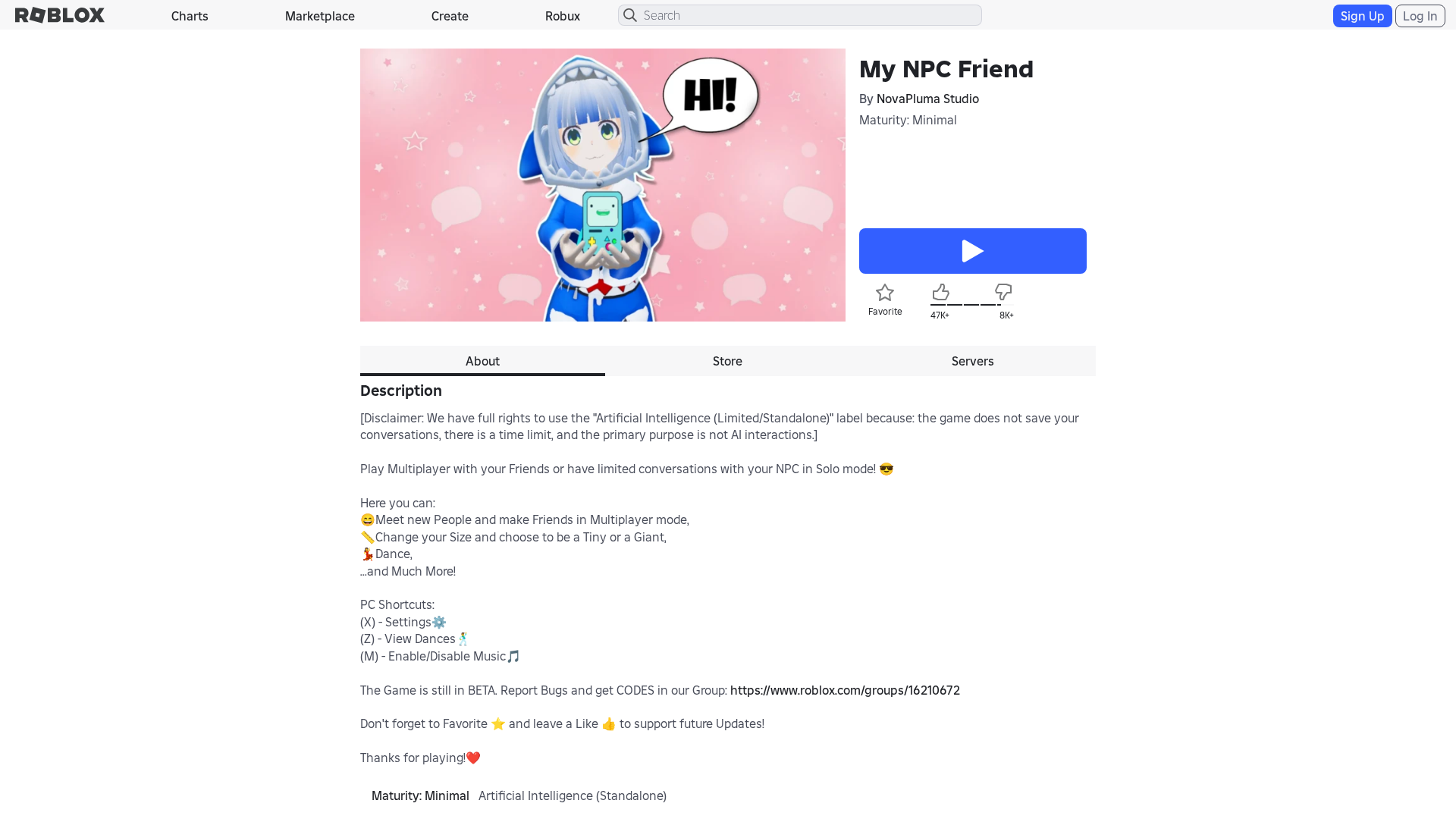Screenshot of www.roblox.com.bi