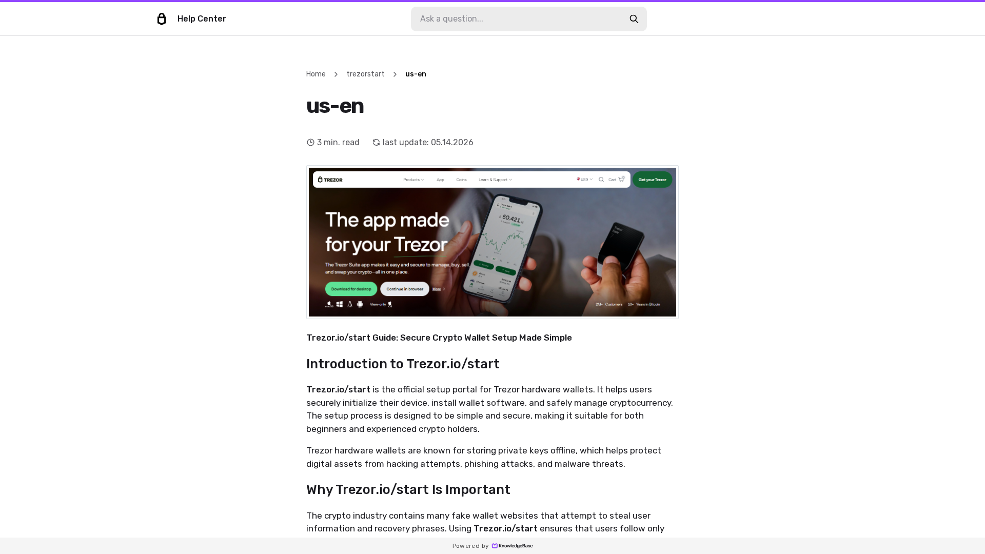 Screenshot of started-treozor.kb.help