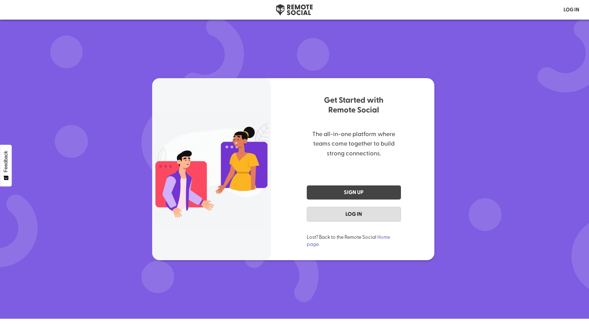 Screenshot of hub.remotesocial.app