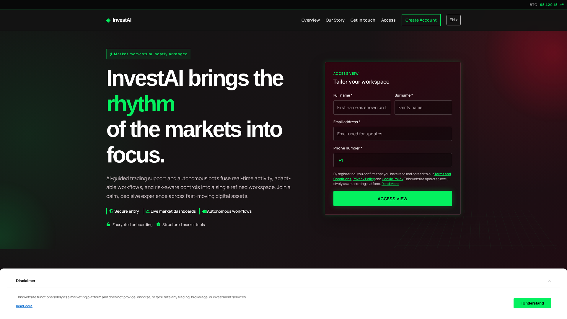 Screenshot of investaisystem.digital