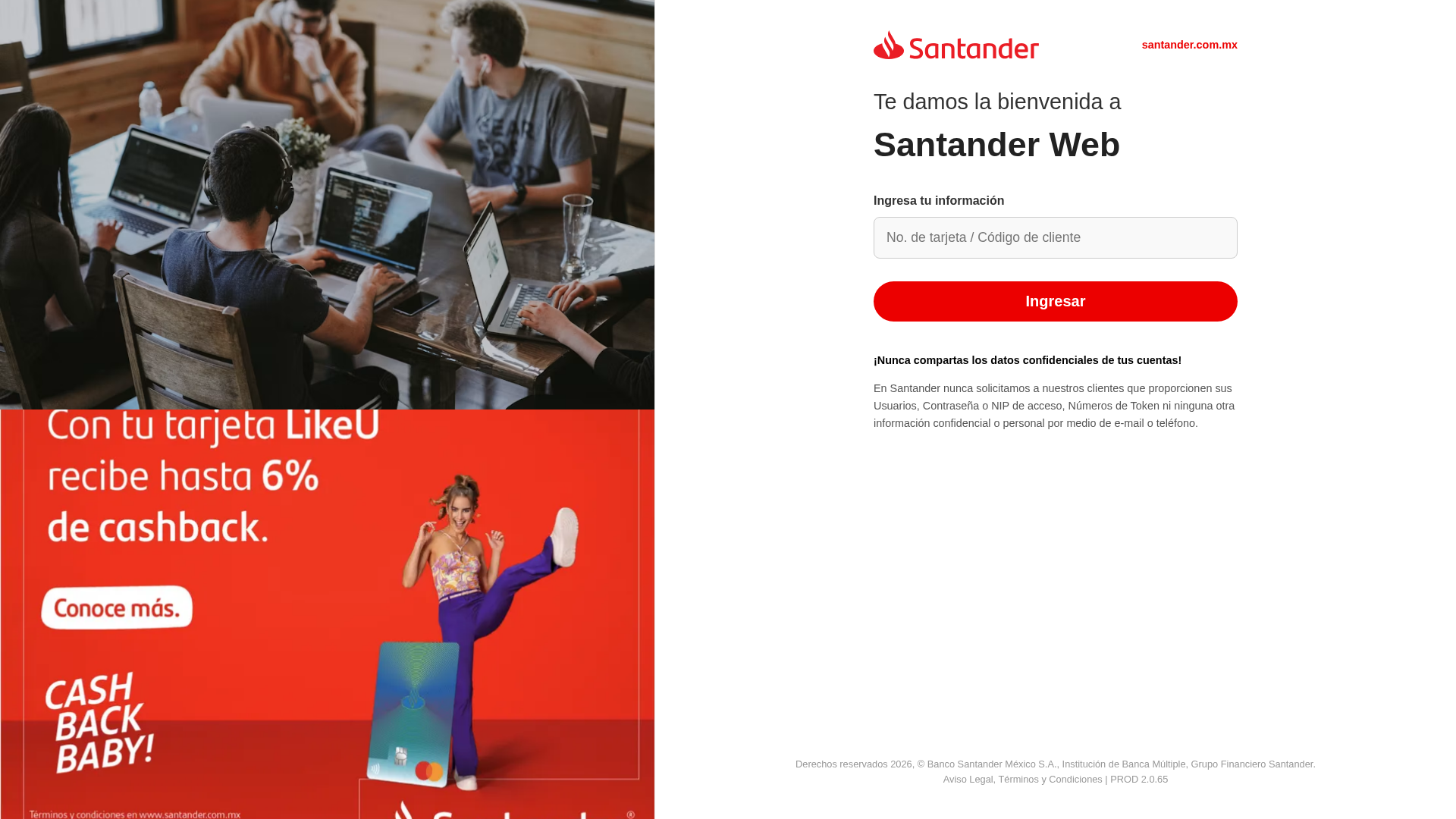 Screenshot of santandermx.github.io
