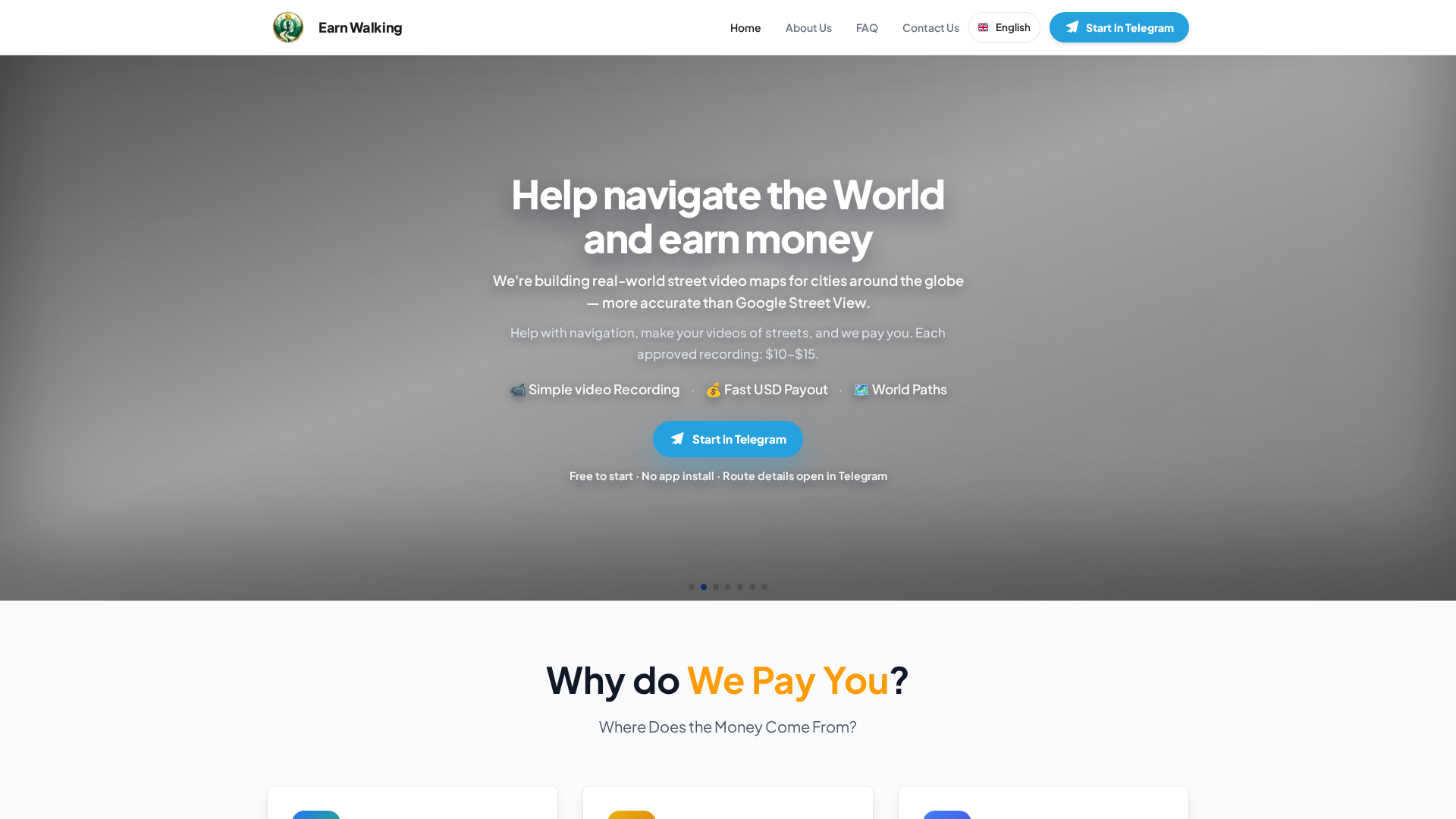 Screenshot of earnwalking.com