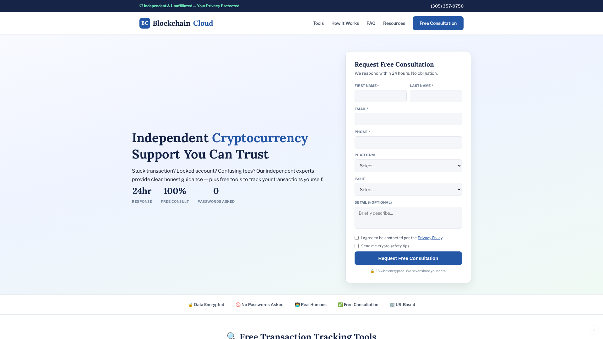 Screenshot of blockchaincloud.us