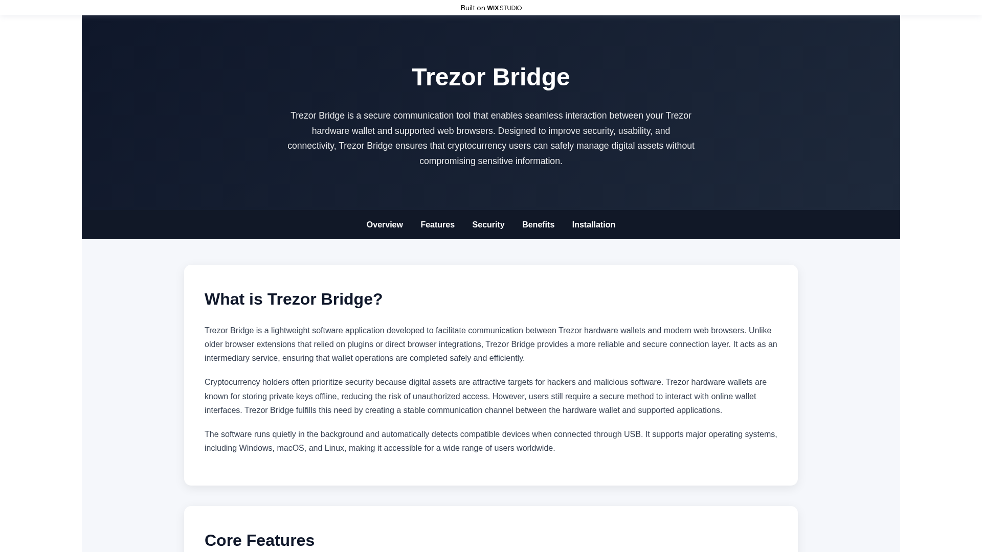 Screenshot of appbridge-trez.wixstudio.com