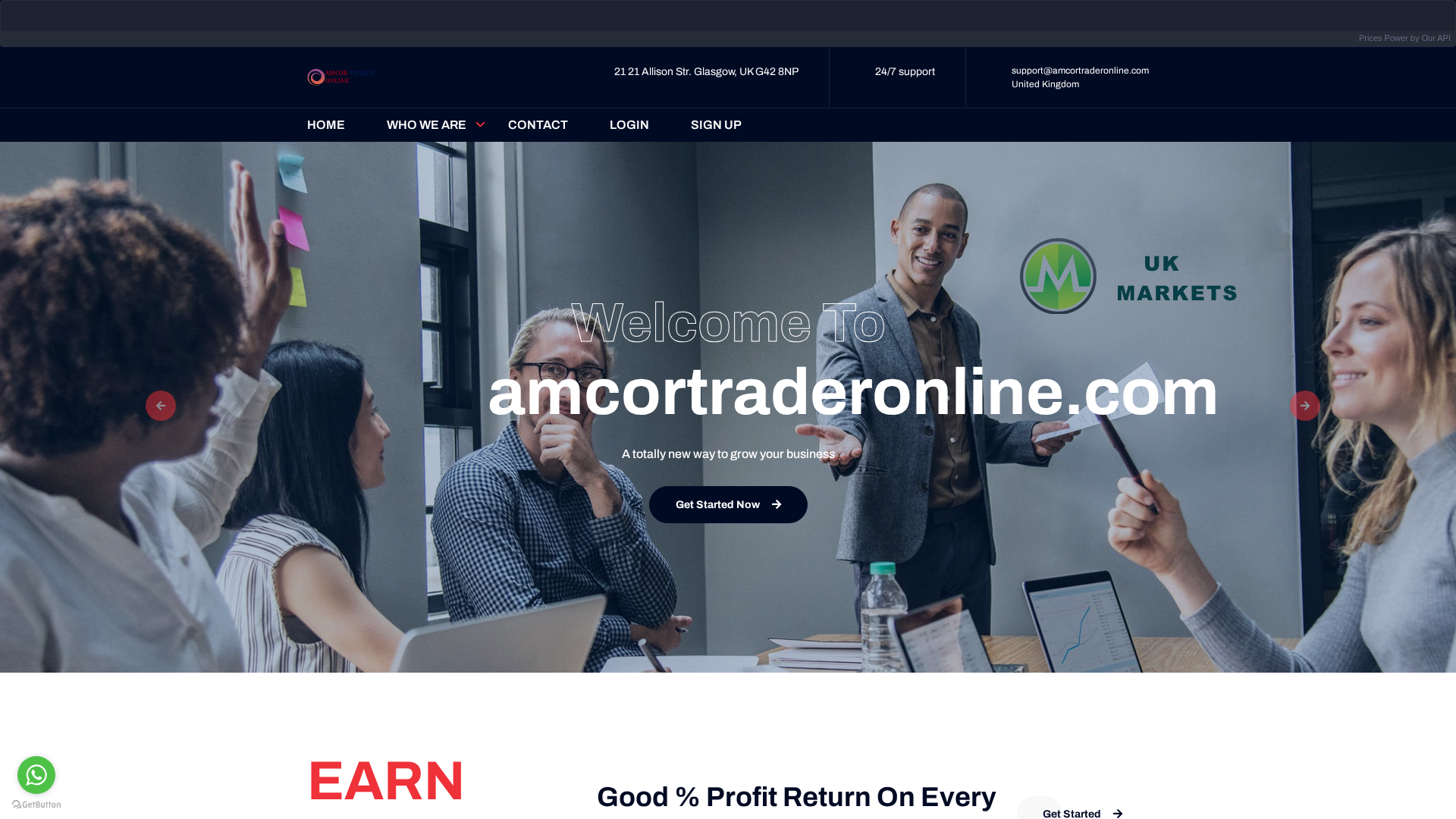 Screenshot of amcortraderonline.com