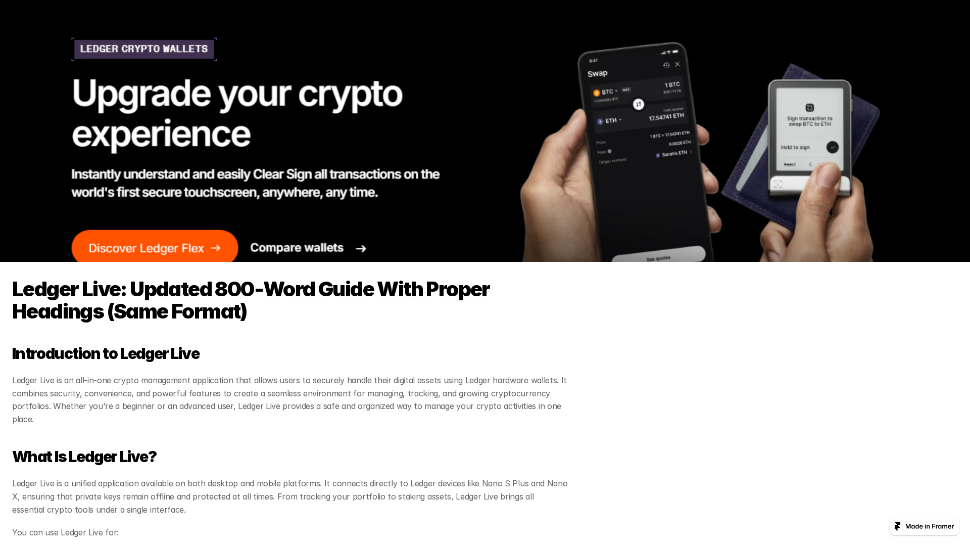 Screenshot of ledgeer-us-livee.framer.website