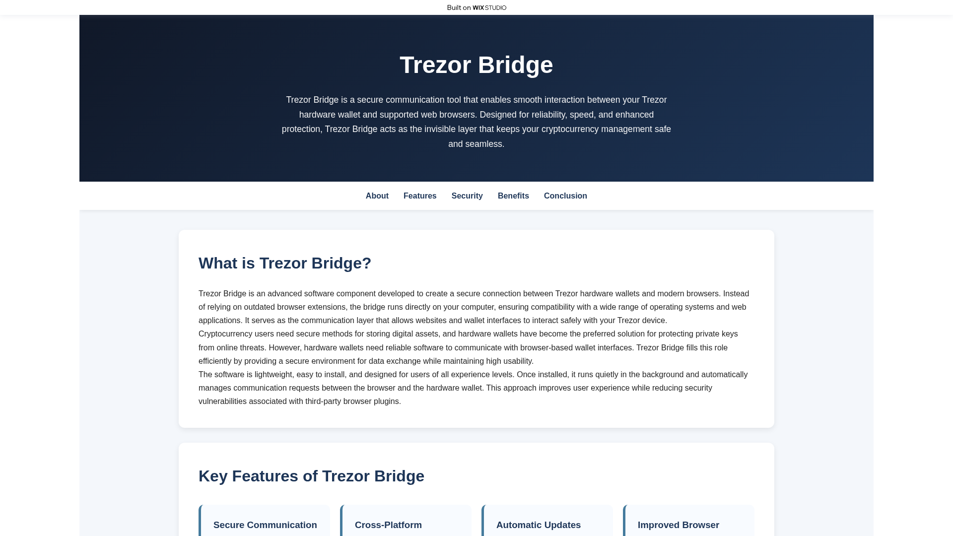 Screenshot of appbridge-trexz.wixstudio.com