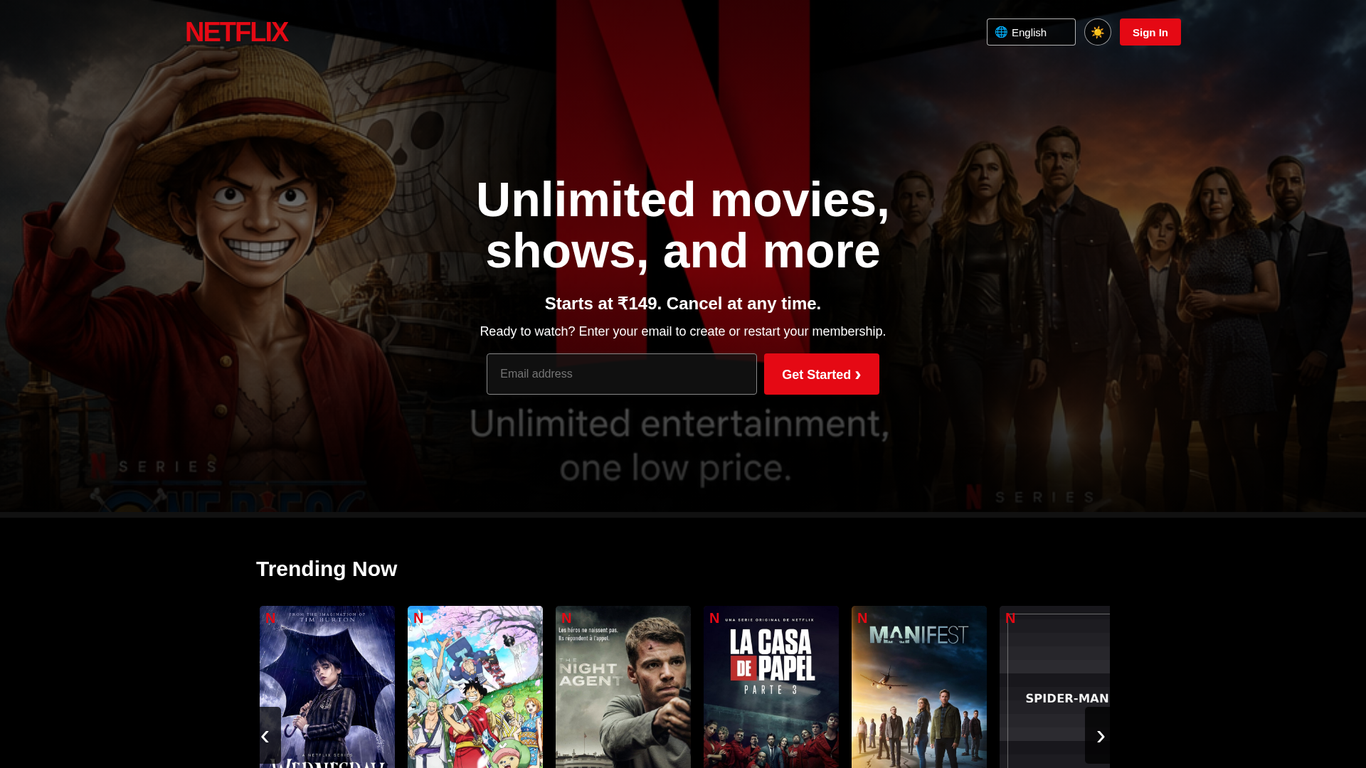 Screenshot of www.netflix-clone-pink-three.vercel.app