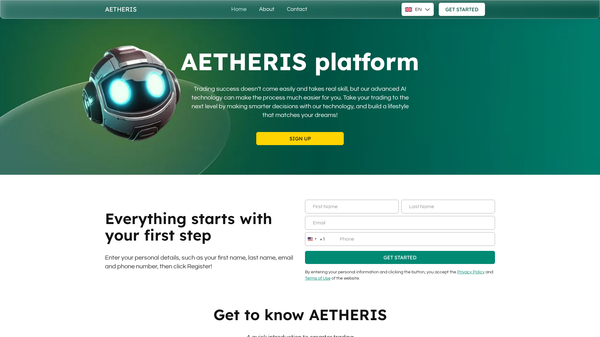 Screenshot of aetheris-ai.live