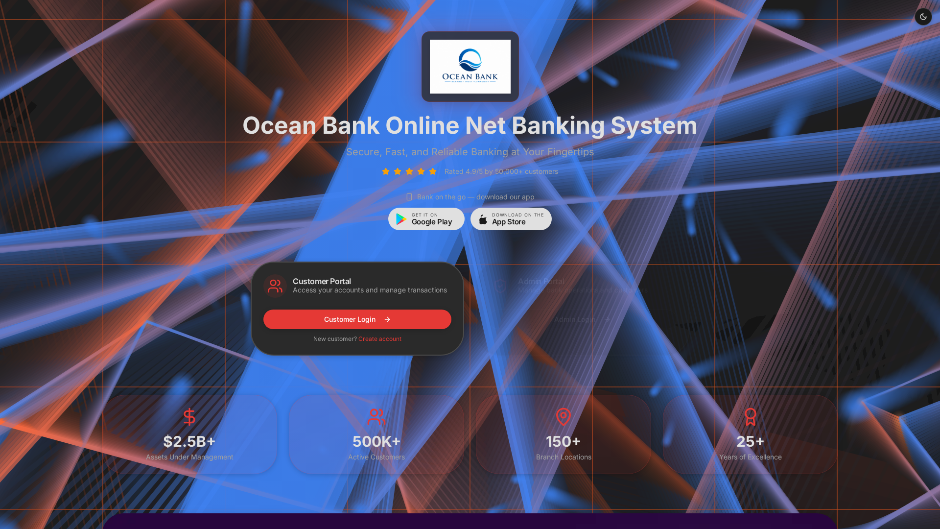 Screenshot of oceanbankltdbanking.investments