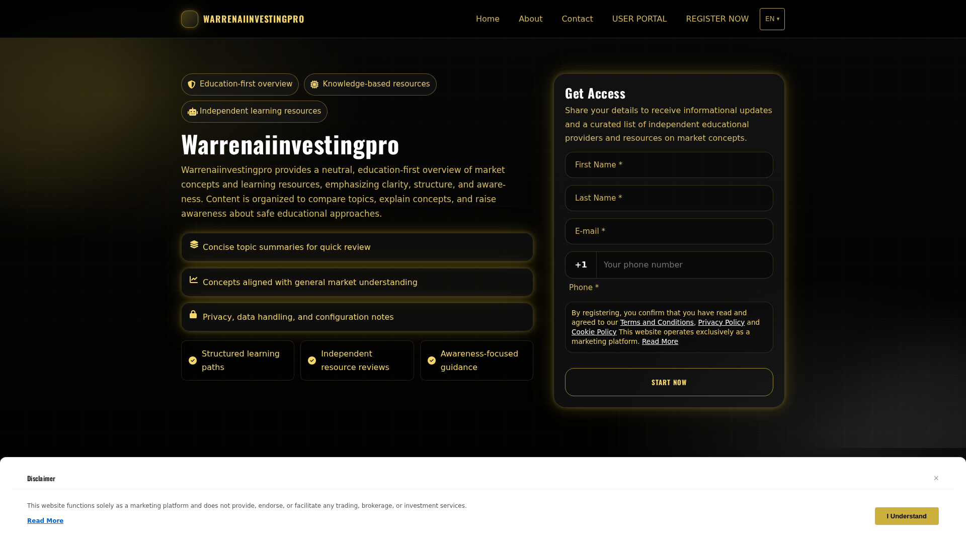 Screenshot of warrenaiinvestingproplatform.com
