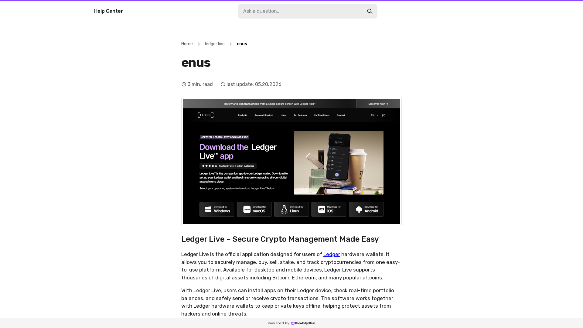 Screenshot of ledgr-live.kb.help