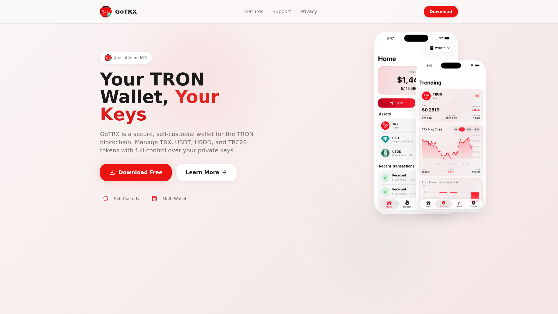 Screenshot of gotrxwallet.com