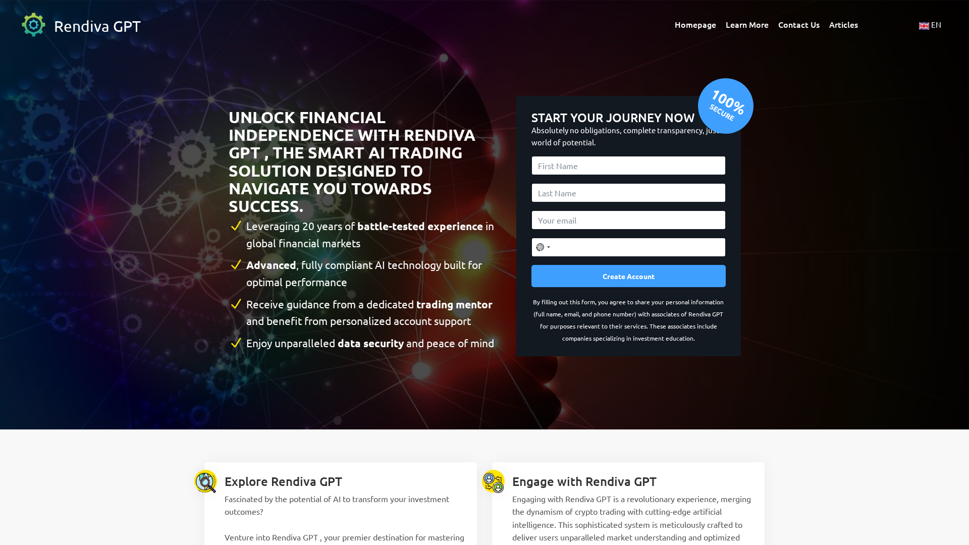 Screenshot of rendiva-gpt.net